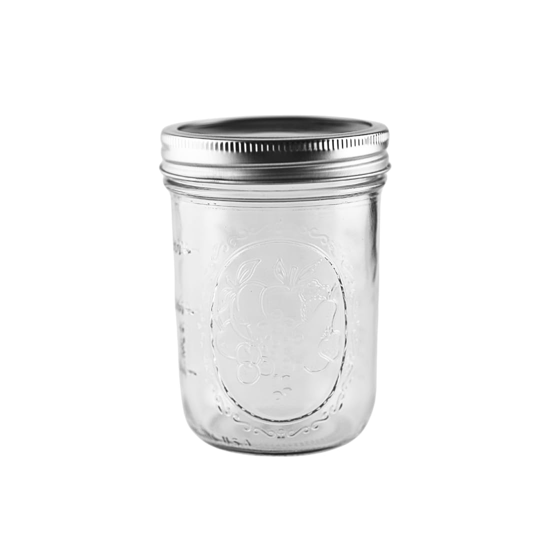 16 oz Wide Mouth Glass Mason Jars, 6 Pack with Airtight Lids V5899