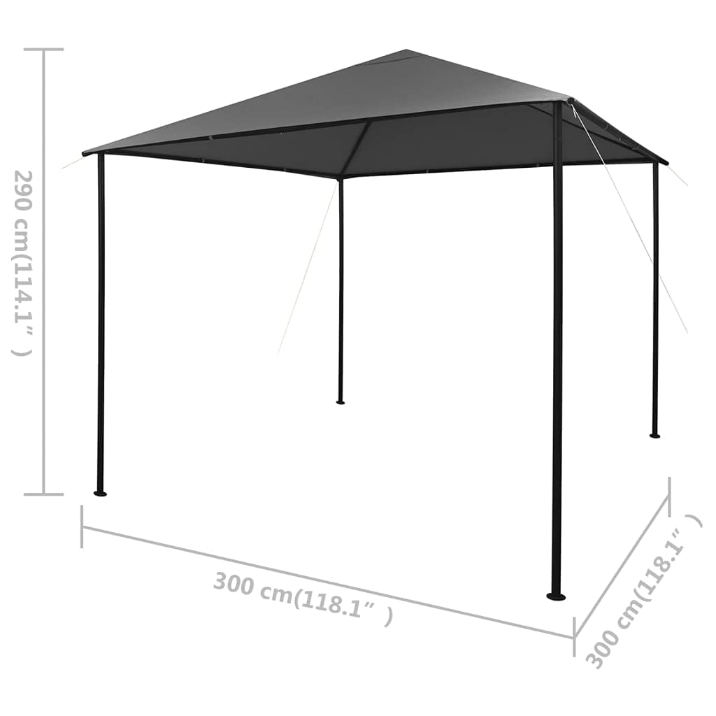 Gazebo 118.1"x118.1" Anthracite Fabric and Steel B240135