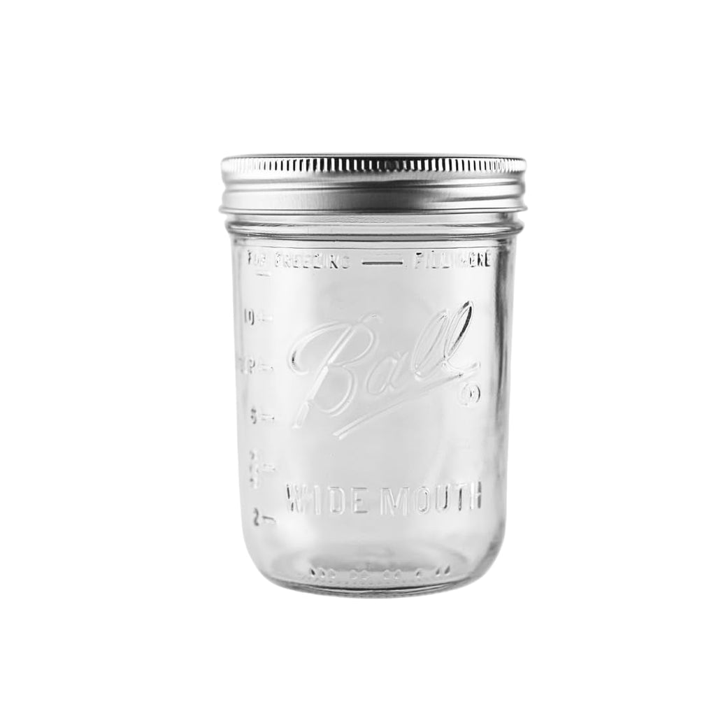 16 oz Wide Mouth Glass Mason Jars, 6 Pack with Airtight Lids V5899