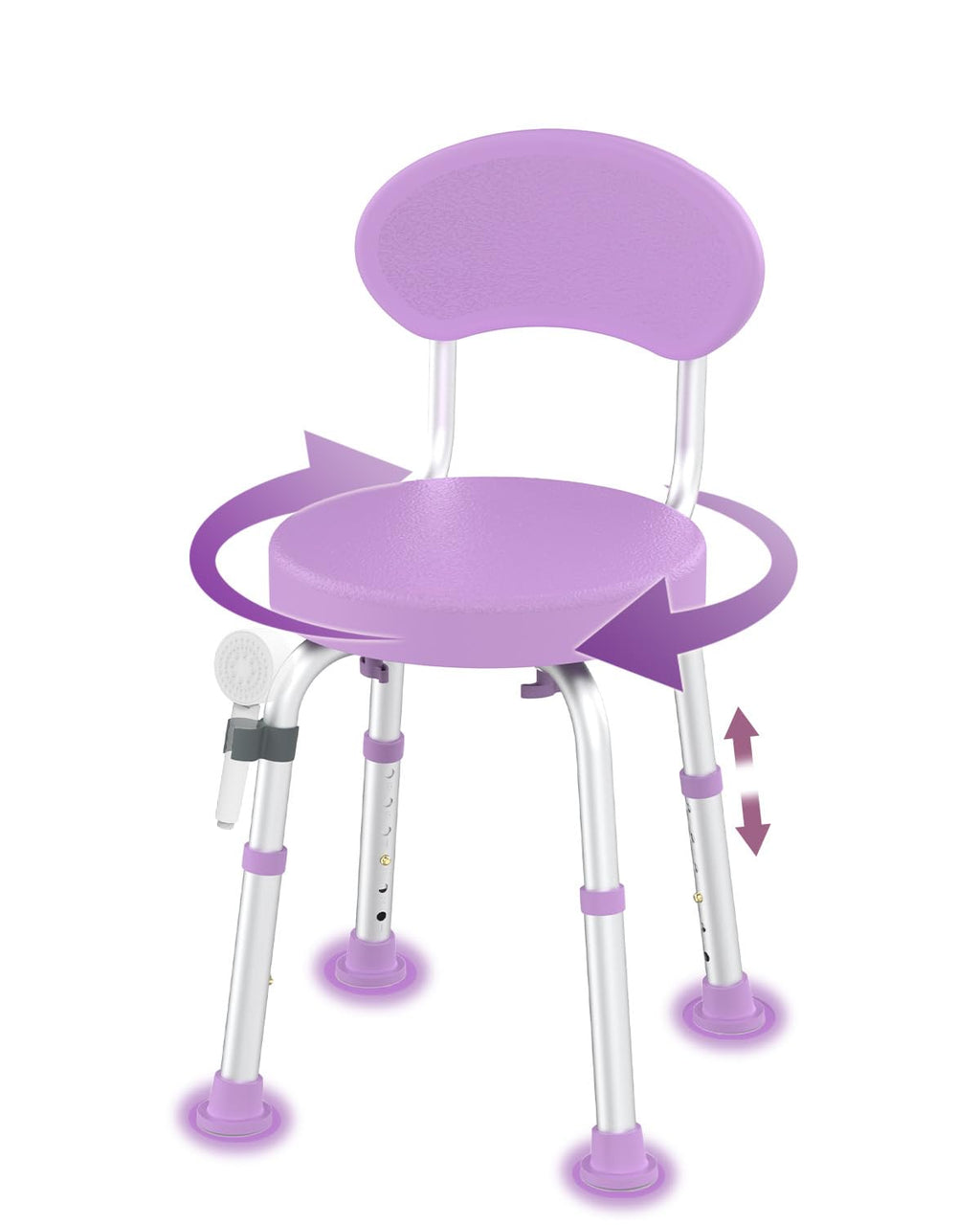Swivel Shower Chair with Backrest S798