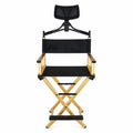 Aluminum Folding Director Chair with Headrest, Adjustable Height, Side Tray and Phone Holder Y985