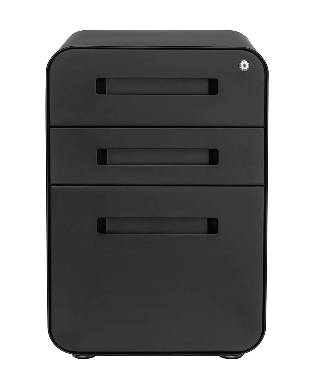 3 Drawer Black Metal File Cabinet with Lock V473