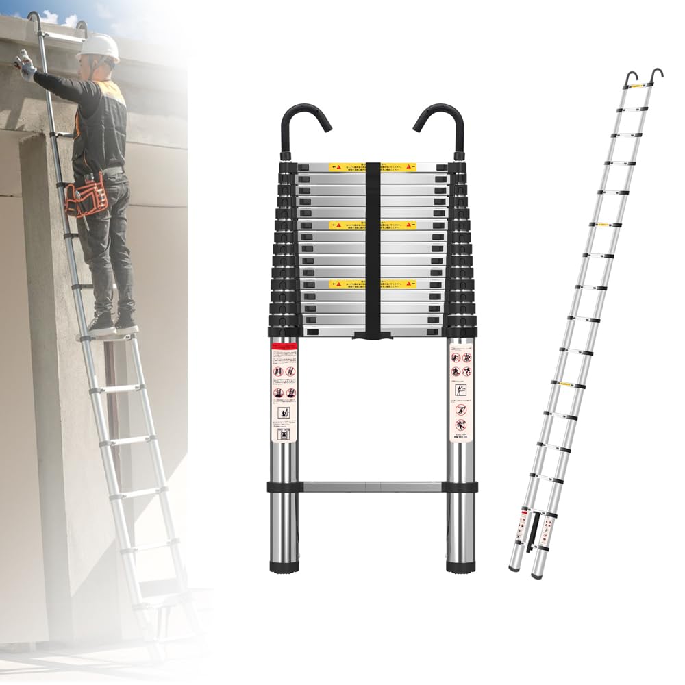 Aluminum Telescoping Ladder 20 FT 330 Lb Capacity F9380