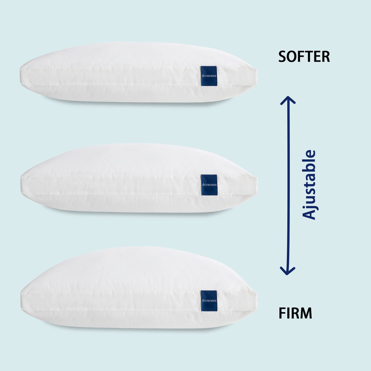 King Size Set of 2 Adjustable Hybrid Pillow K522903