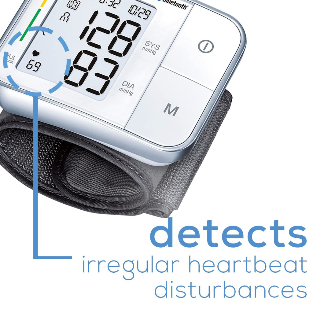 Bluetooth Automatic Wrist Blood Pressure Monitor with Large LCD Display A959003