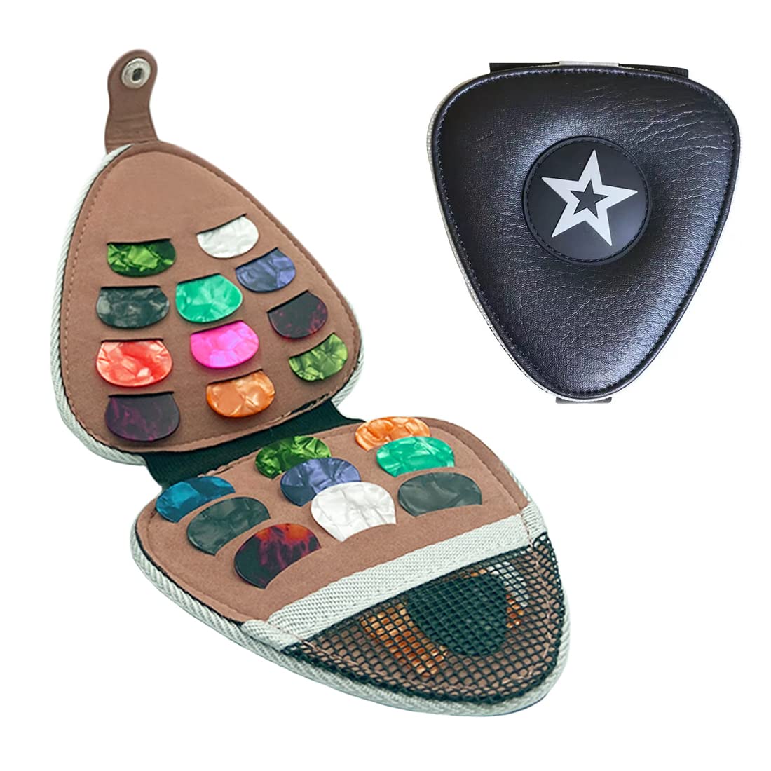 Guitar Pick Holder Case Bag with 24pcs Colorful Picks R395258