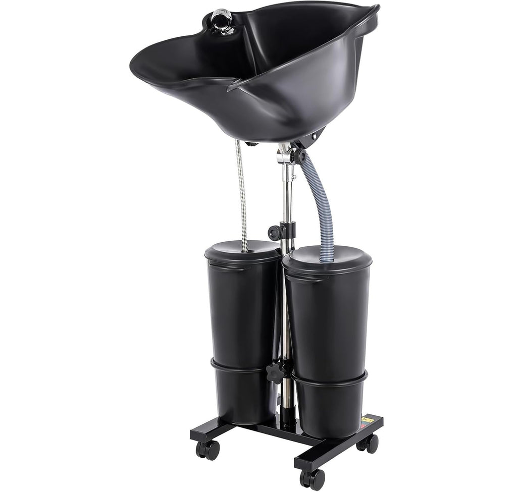 Portable Plastic Shampoo Bowl with 2 Bucket and Electric Pump B131