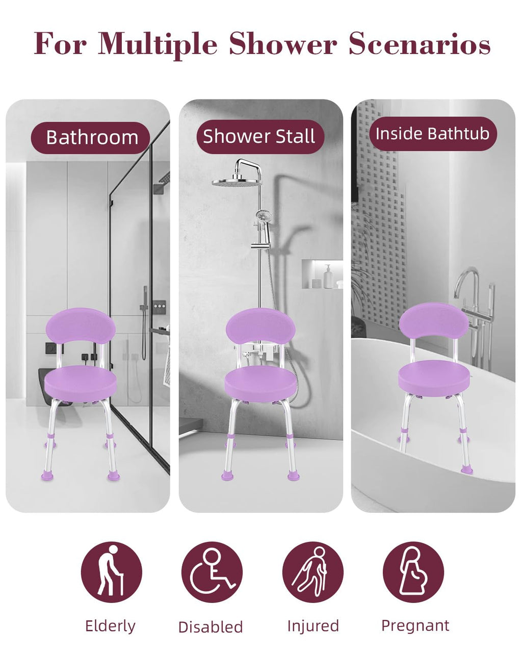 Swivel Shower Chair with Backrest S798