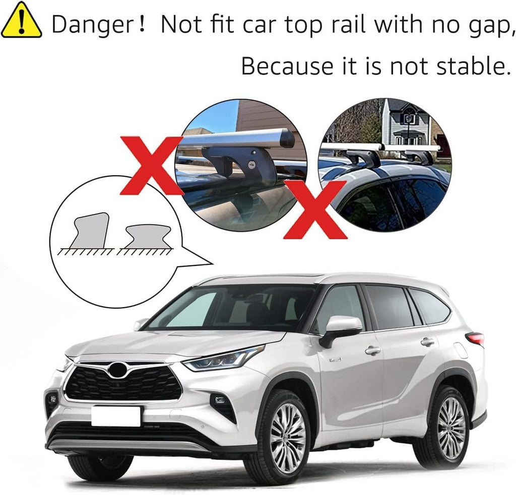 Black/Silver Cross Rail Roof Rack, 52 inches, Pack of 2 D6079