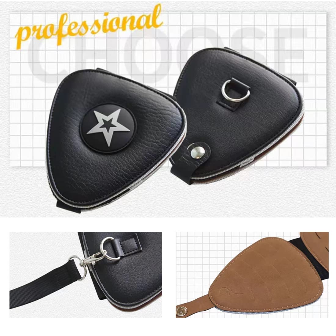 Guitar Pick Holder Case Bag with 24pcs Colorful Picks R395258
