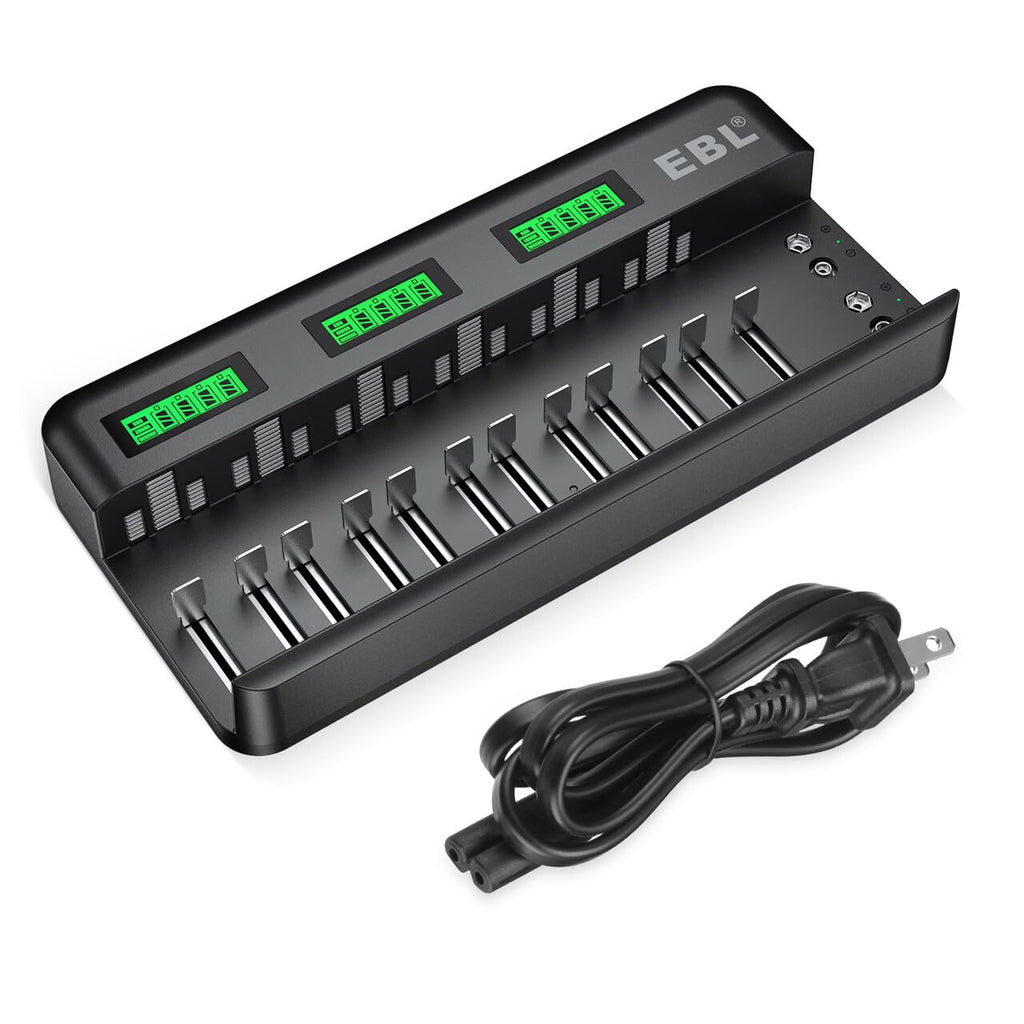 12+2 Bay Universal Rechargeable Battery Charger E411363