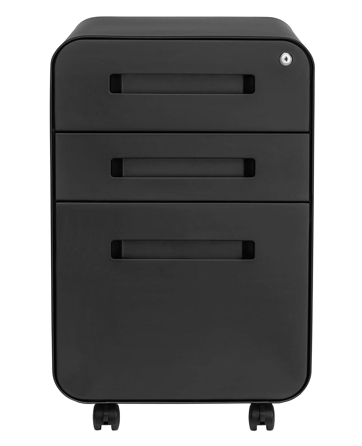 3 Drawer Black Metal File Cabinet with Lock V473