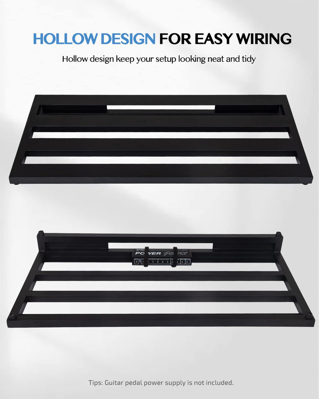 Aluminum Alloy Lightweight 28'' x 13.78'' Extra Large Guitar Pedal Board with Carry Bag W14246