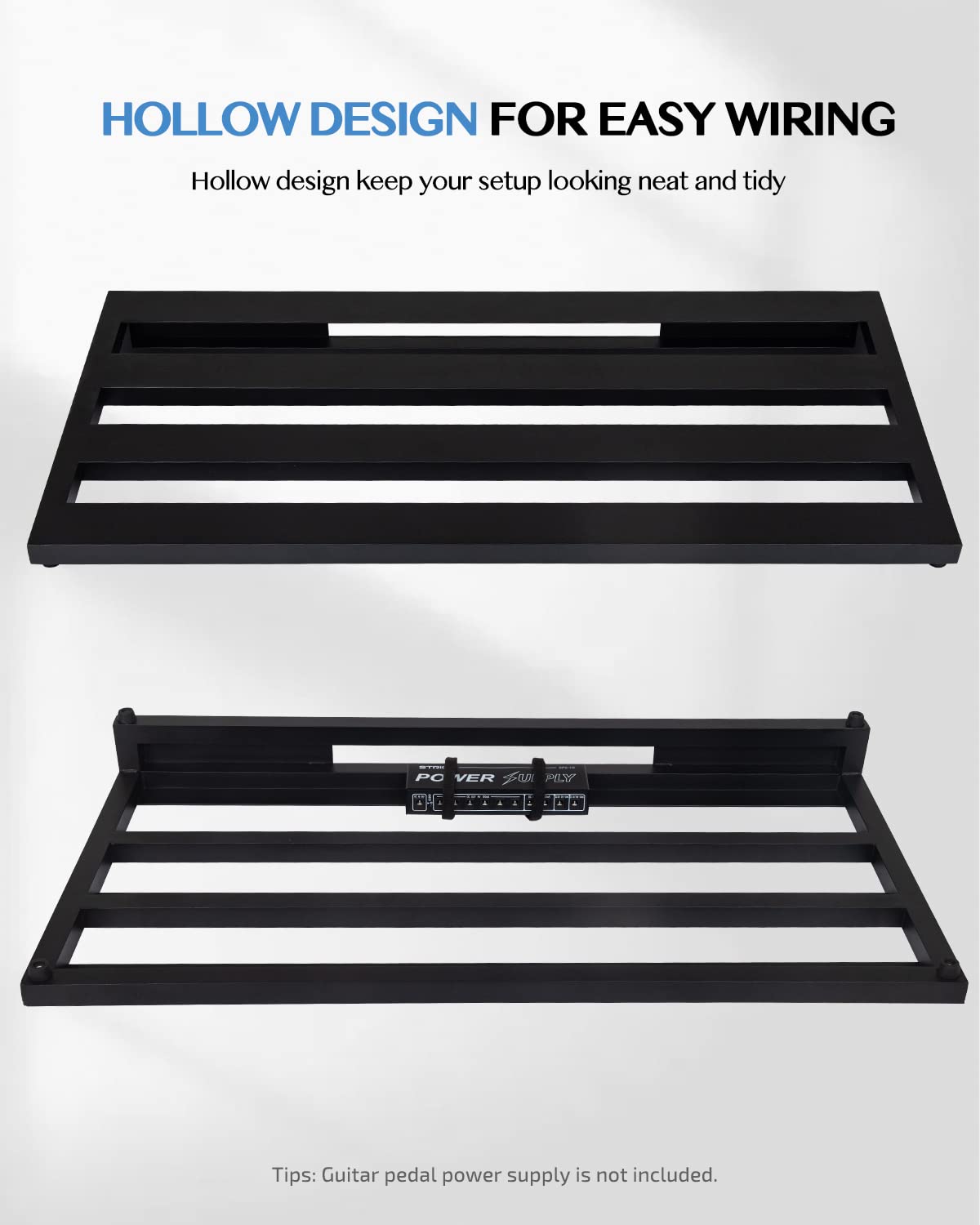 Aluminum Alloy Lightweight 28'' x 13.78'' Extra Large Guitar Pedal Board with Carry Bag W14246