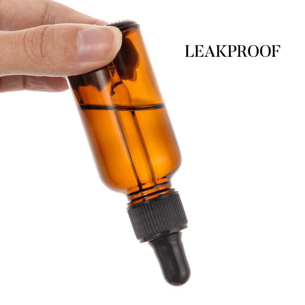 2 oz Amber Glass Dropper Bottle with Funnels P904161