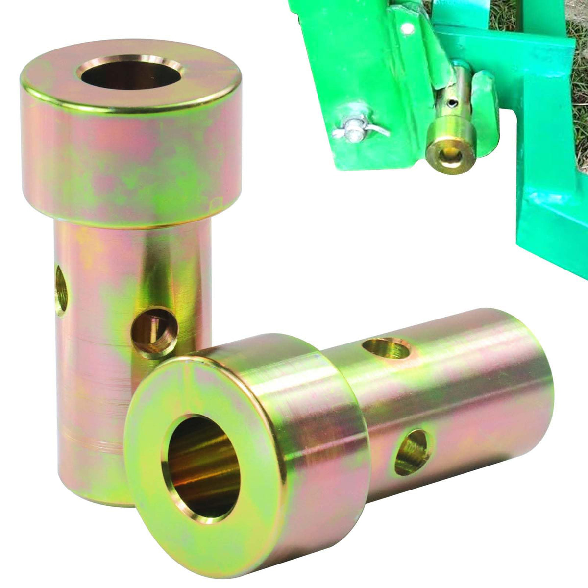 2 Pack Cat 1 Quick Hitch Adapter Bushings with Top Link Pin and Lynch Pin C206
