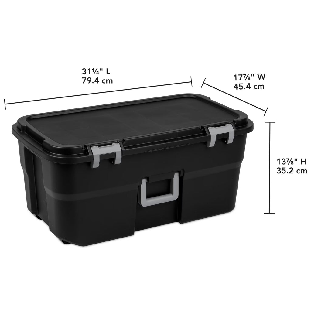 22 Gallon Black Wheeled Plastic Storage Trunk Z964047