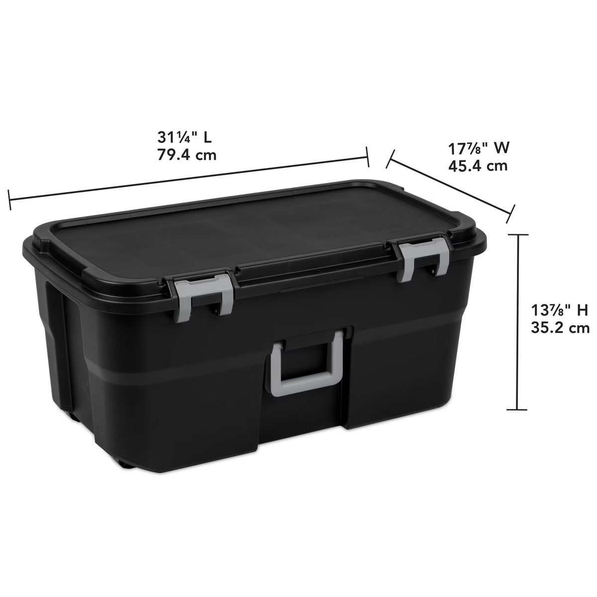 22 Gallon Black Wheeled Plastic Storage Trunk Z964047