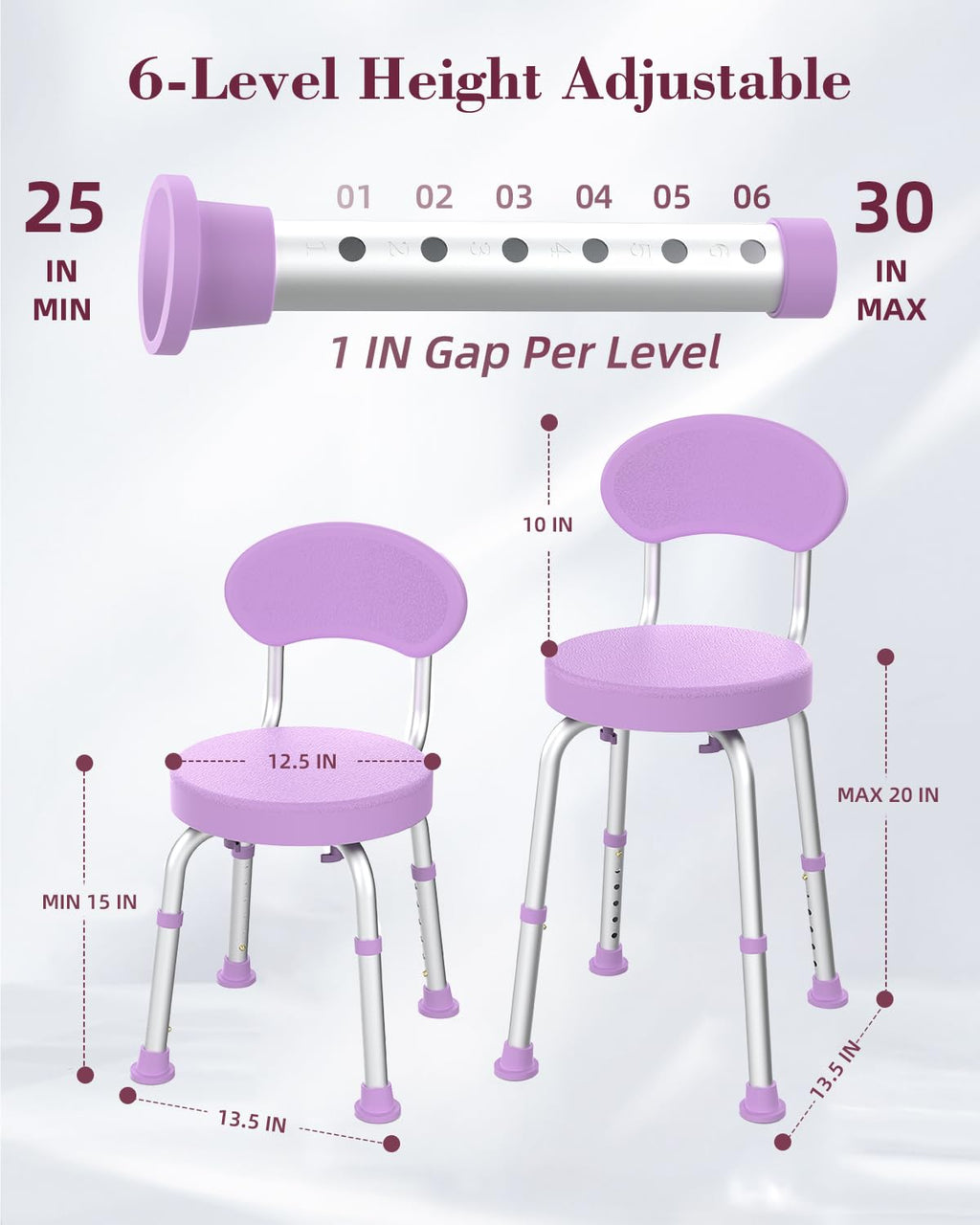 Swivel Shower Chair with Backrest S798