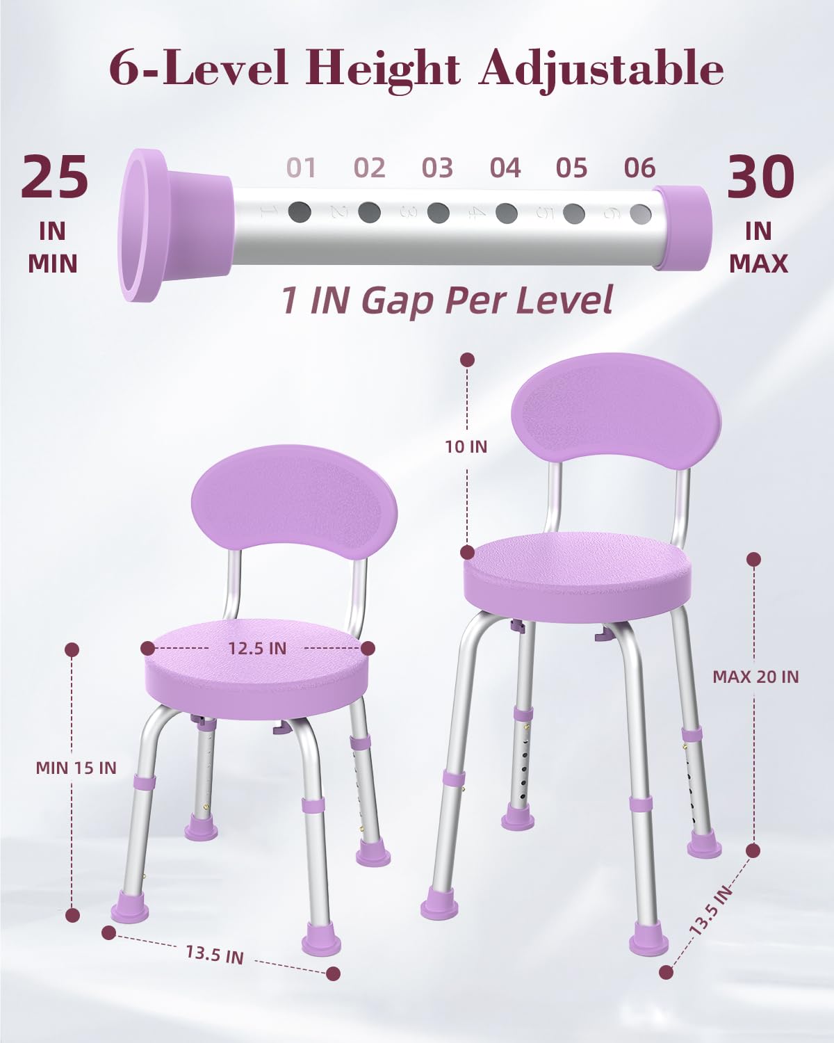 Swivel Shower Chair with Backrest S798