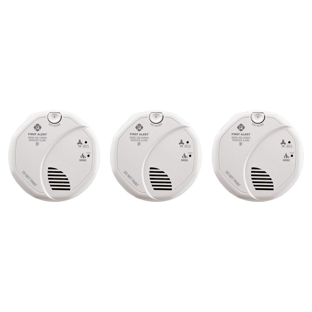 Hardwired Smoke and Carbon Monoxide Detector with Battery Backup, 3-Pack T32859