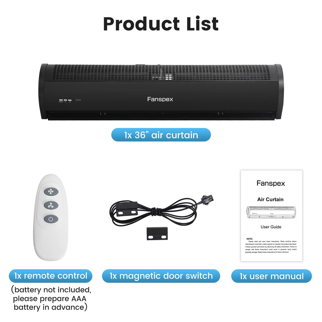 36" Wall Mounted Air Curtain S68841