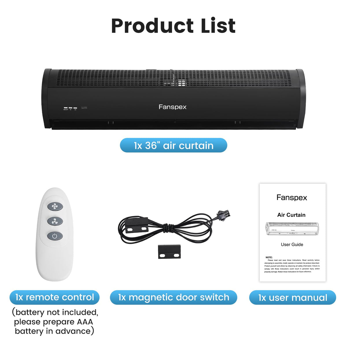 36" Wall Mounted Air Curtain S68841