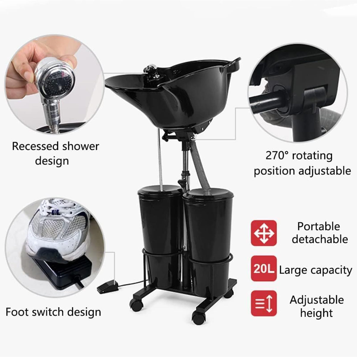 Portable Hair Washing Basin with Electric Pump E98803