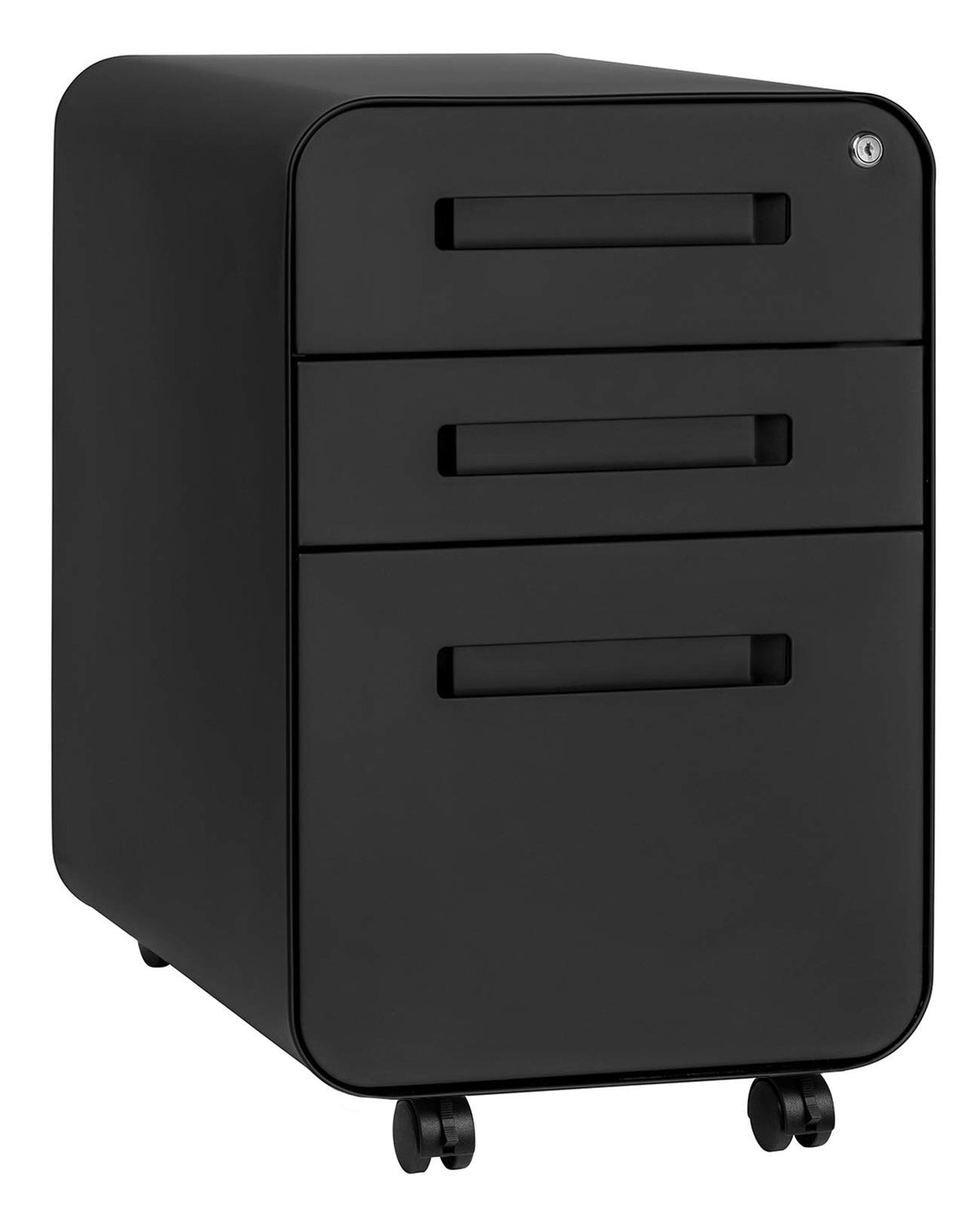 3 Drawer Black Metal File Cabinet with Lock V473