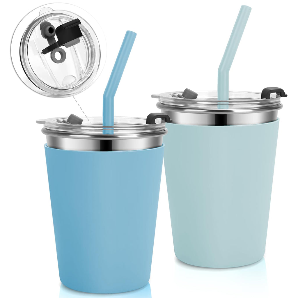 Stainless Steel Kids Cups with Lids, 12oz Spill Proof, 2 Pack C49040