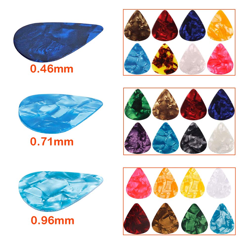 Guitar Pick Holder Case Bag with 24pcs Colorful Picks R395258