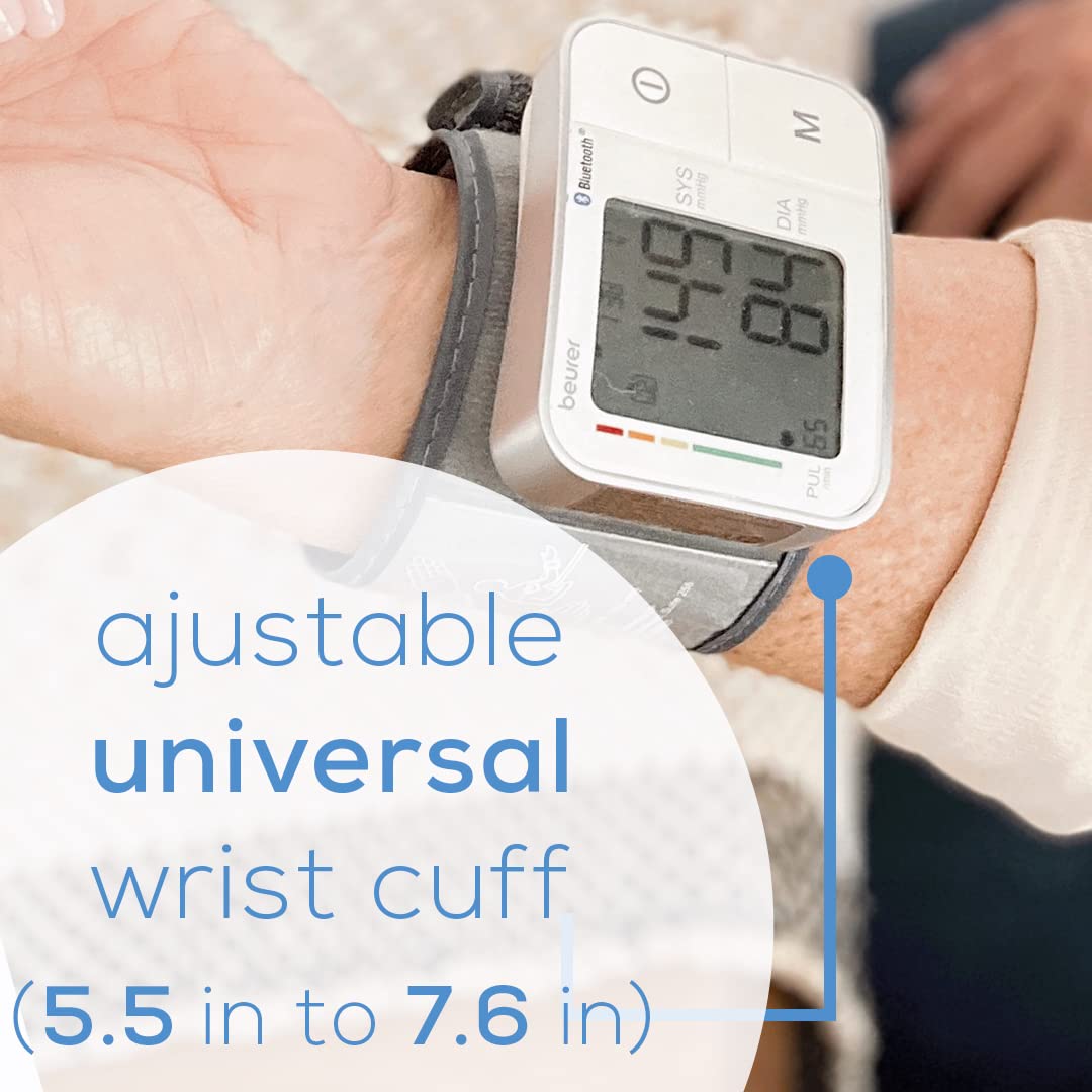 Bluetooth Automatic Wrist Blood Pressure Monitor with Large LCD Display A959003