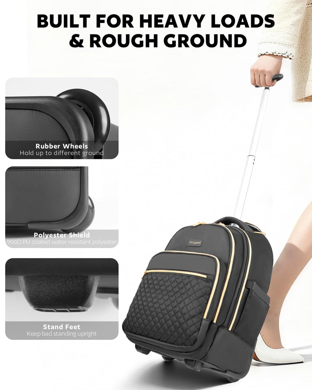 Rolling Backpack with Wheels R5084