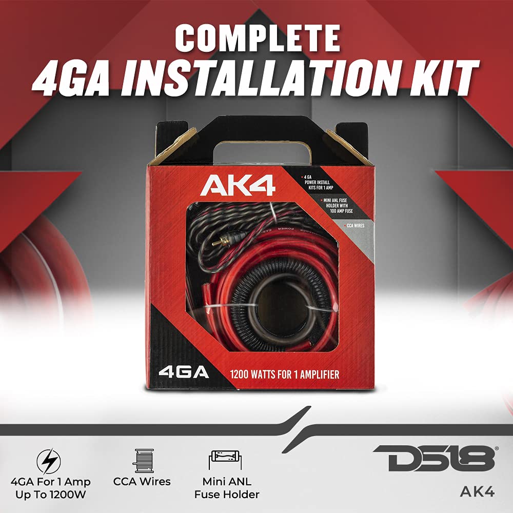 4 Gauge CCA Amplifier Installation Wiring Kit E880