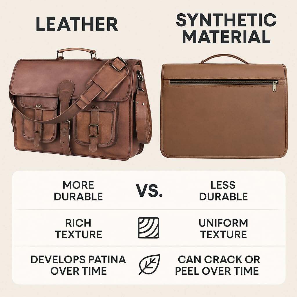 18 inch Leather Messenger Bag Q768567