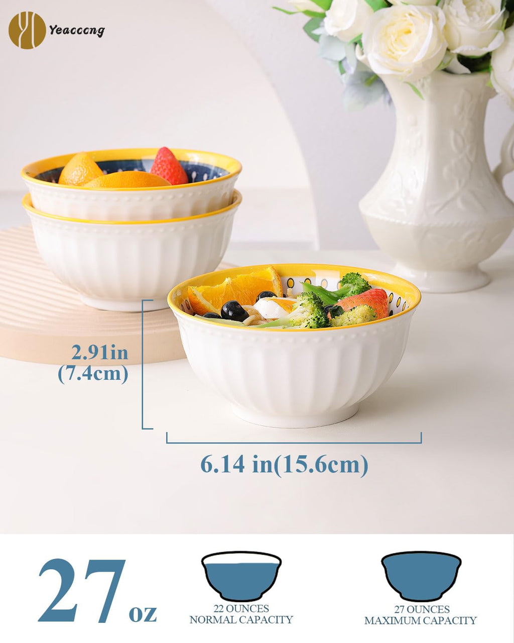 Bohemian Ceramic Bowls Set of 4 P7502