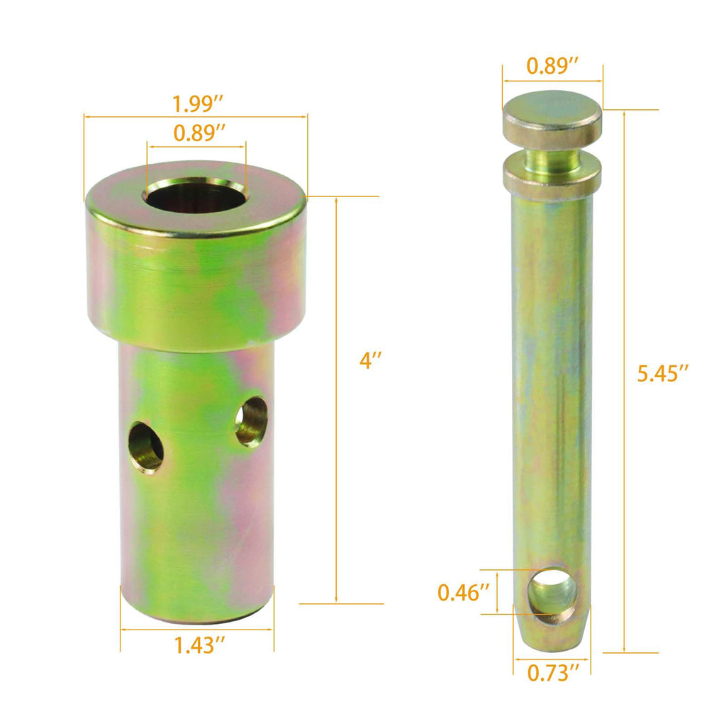 2 Pack Cat 1 Quick Hitch Adapter Bushings with Top Link Pin and Lynch Pin C206