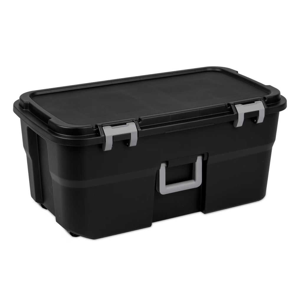 22 Gallon Black Wheeled Plastic Storage Trunk Z964047