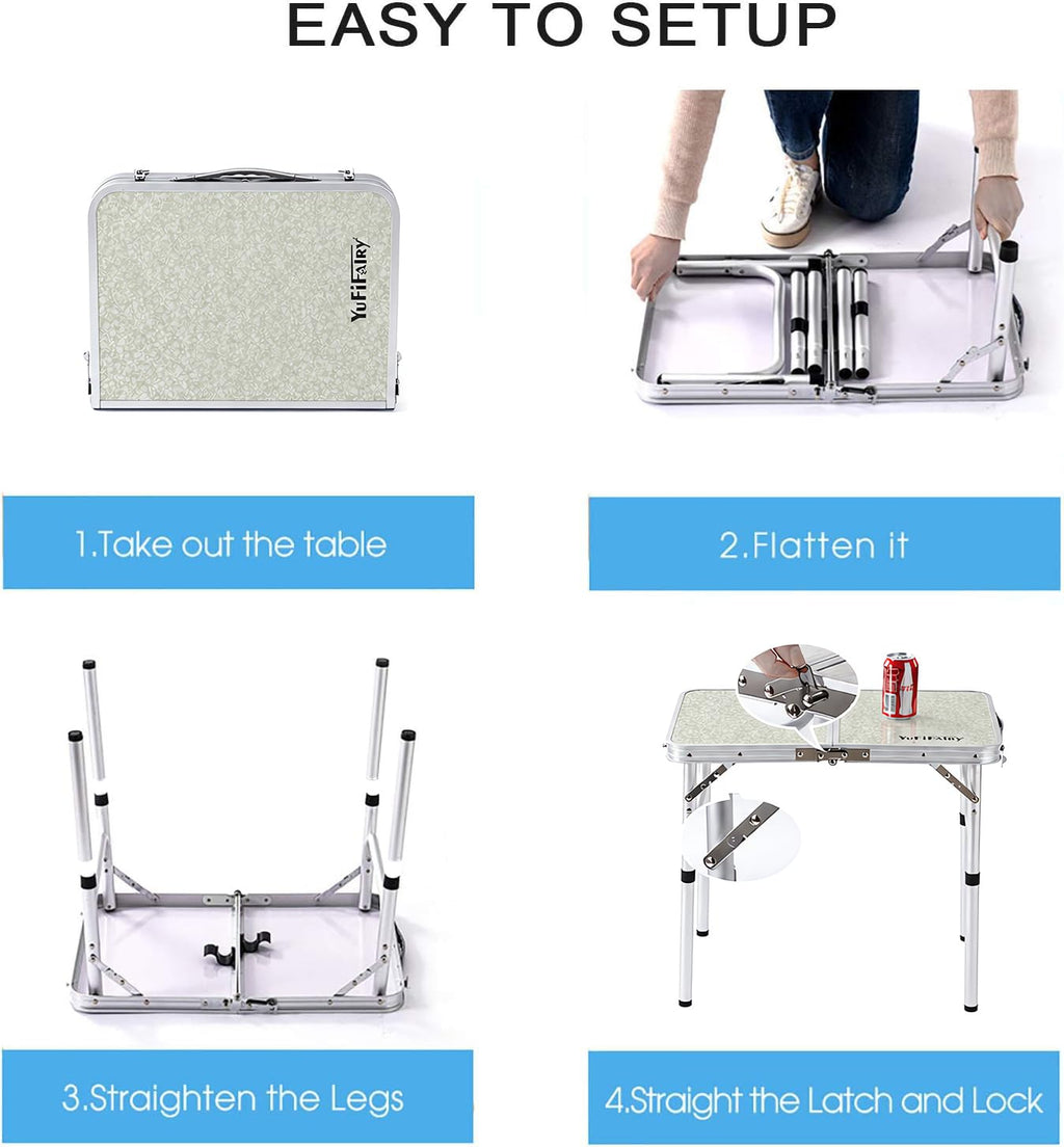 Adjustable Height Small Folding Camp Table L92292