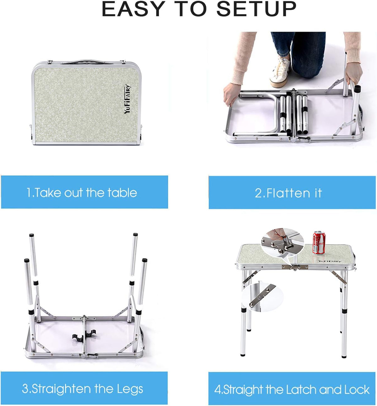 Adjustable Height Small Folding Camp Table L92292