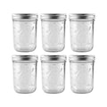 16 oz Wide Mouth Glass Mason Jars, 6 Pack with Airtight Lids V5899
