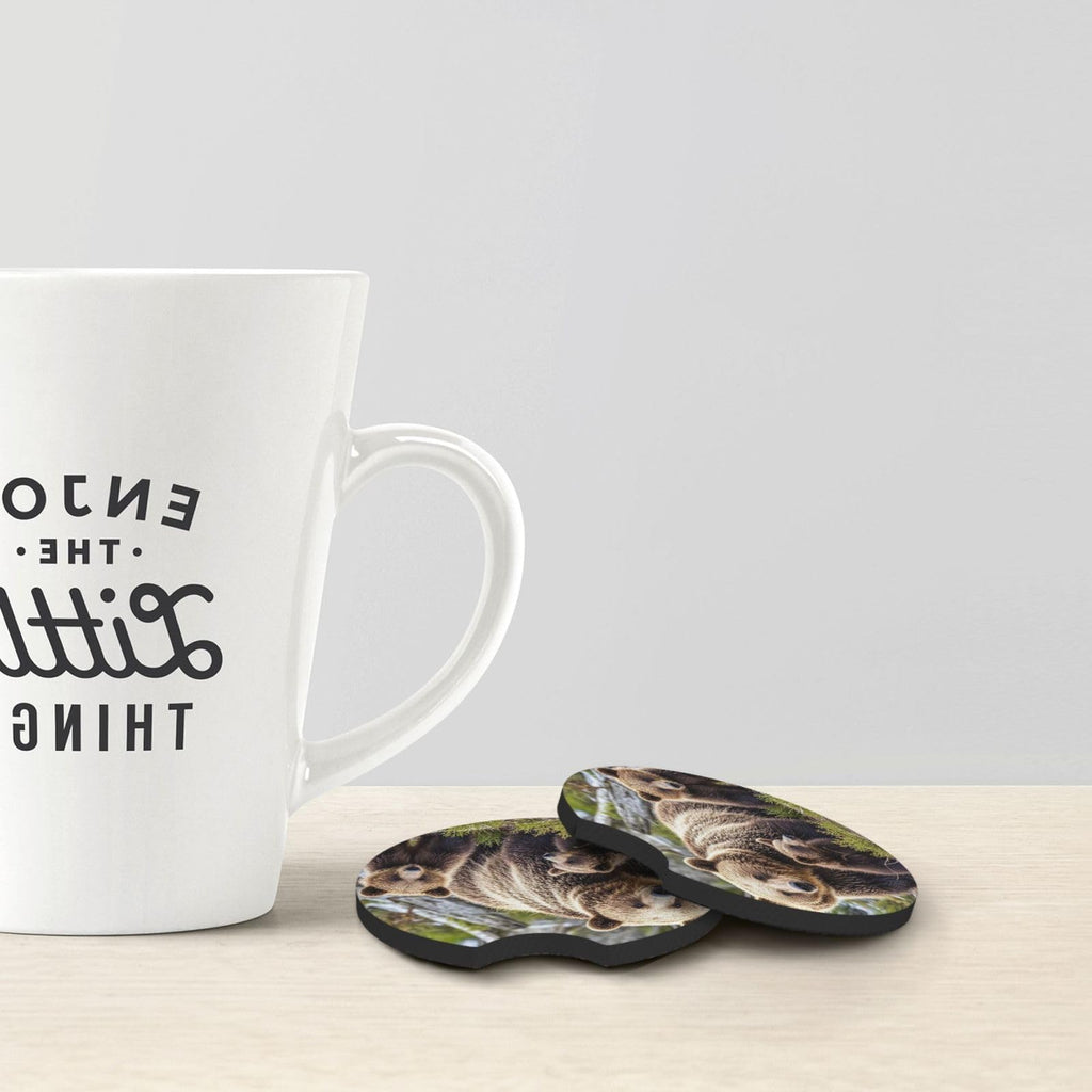 Black Drink Coasters with Metal Holder Set of 2 J66572
