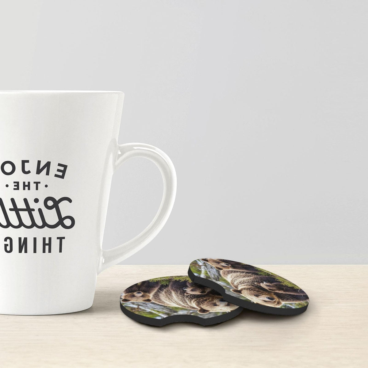 Black Drink Coasters with Metal Holder Set of 2 J66572