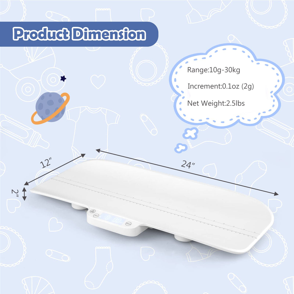 66lb Digital Baby and Pet Scale with Hold Function F302339