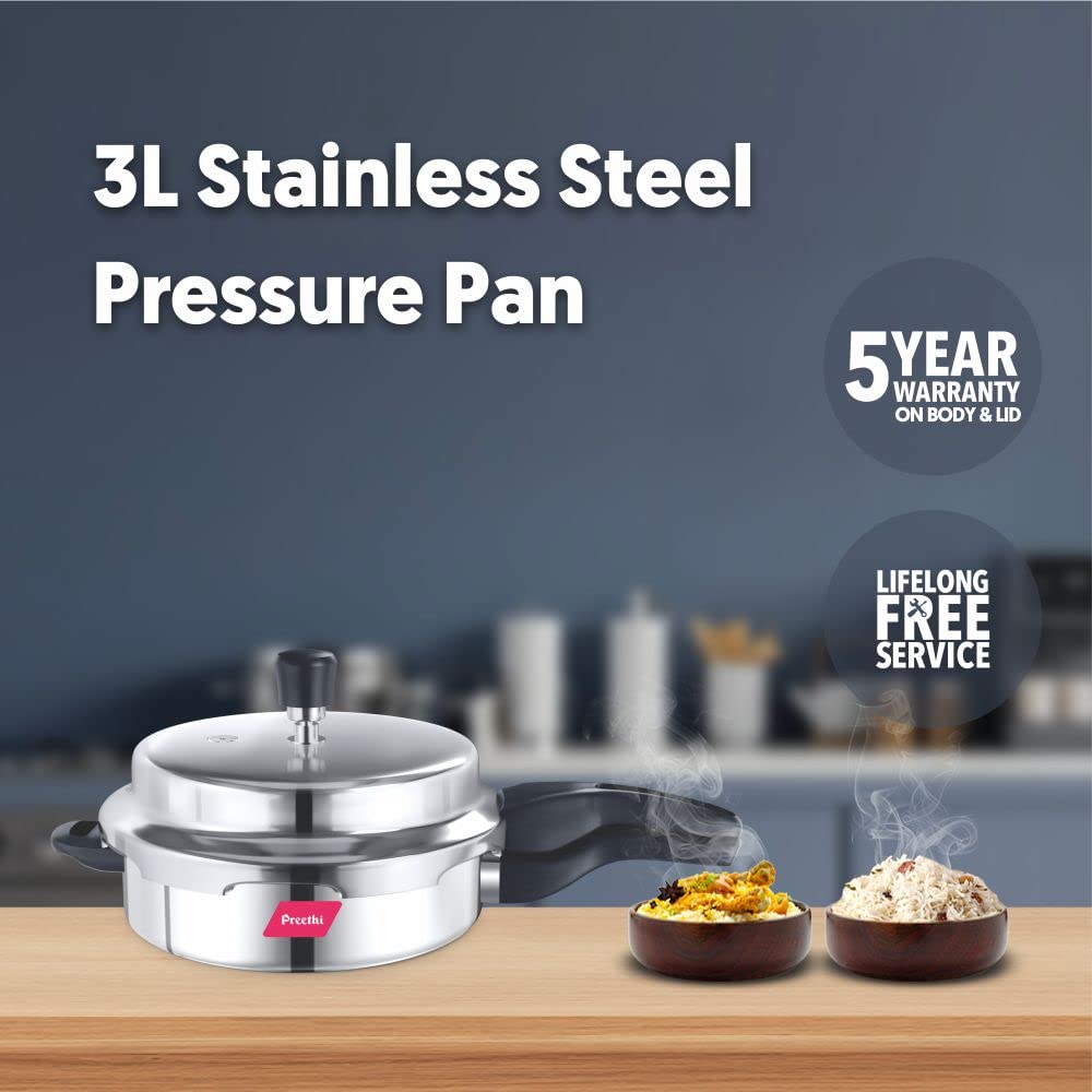 Stainless Steel Pressure Pan, 3 Litres Y851