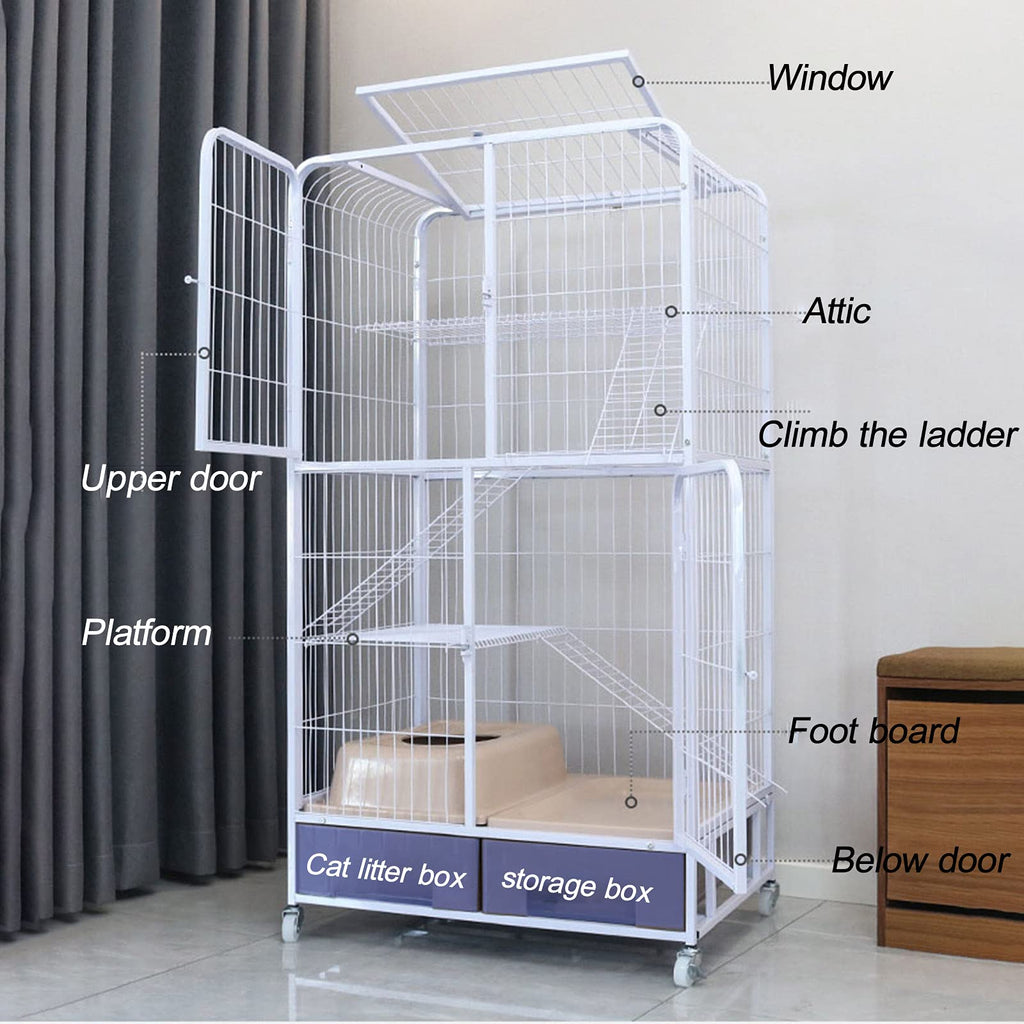 Heavy Duty Metal Dog Crate with Four Wheels C26581