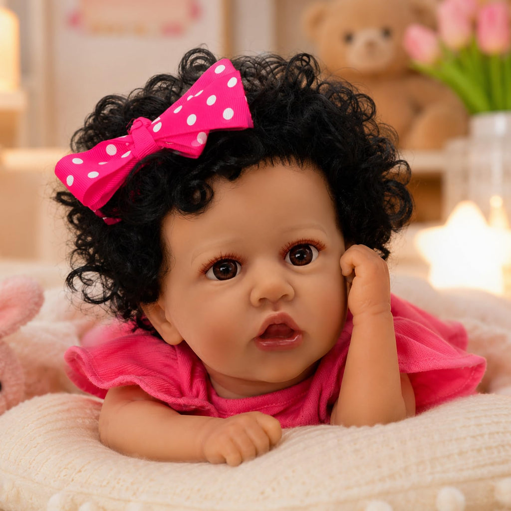 20 Inch Weighted Black Reborn Baby Doll I6633