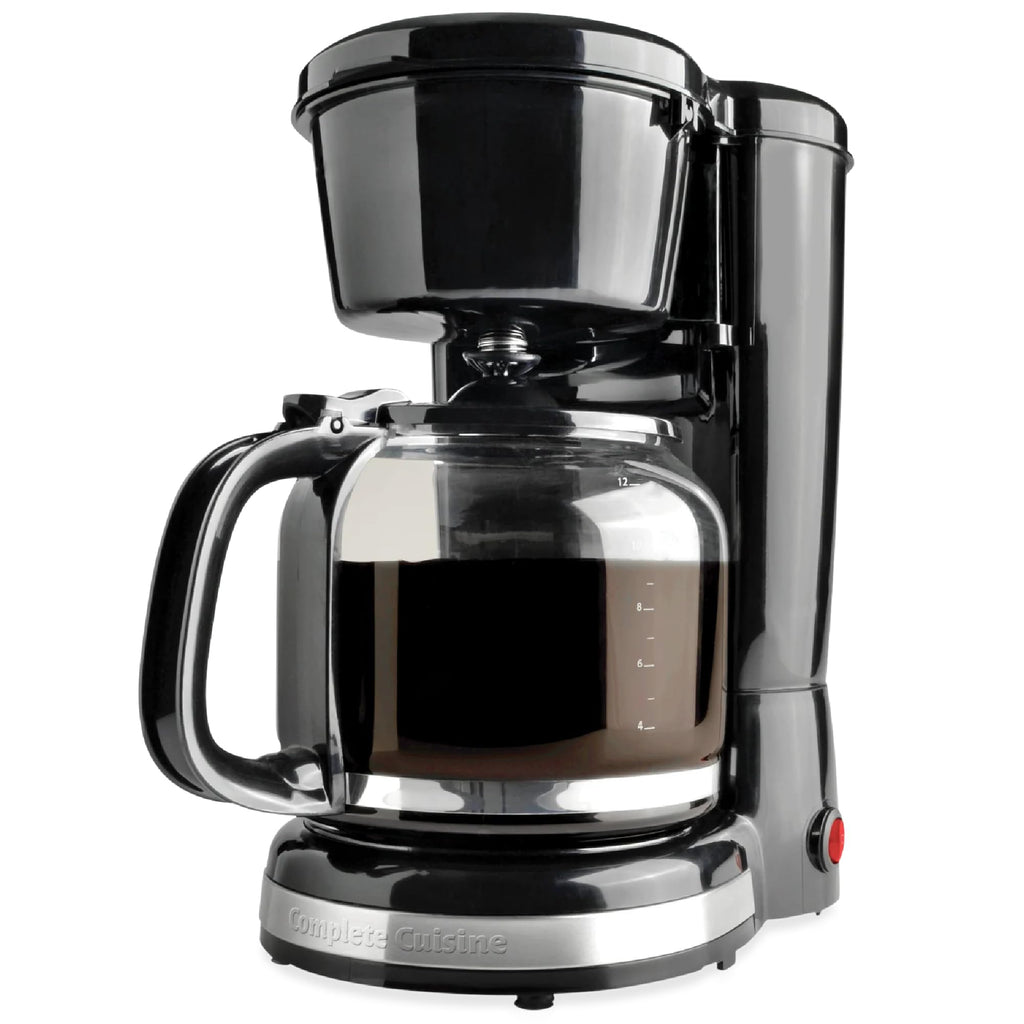 12-Cup Stainless-Steel Coffee Maker with Glass Carafe B1802