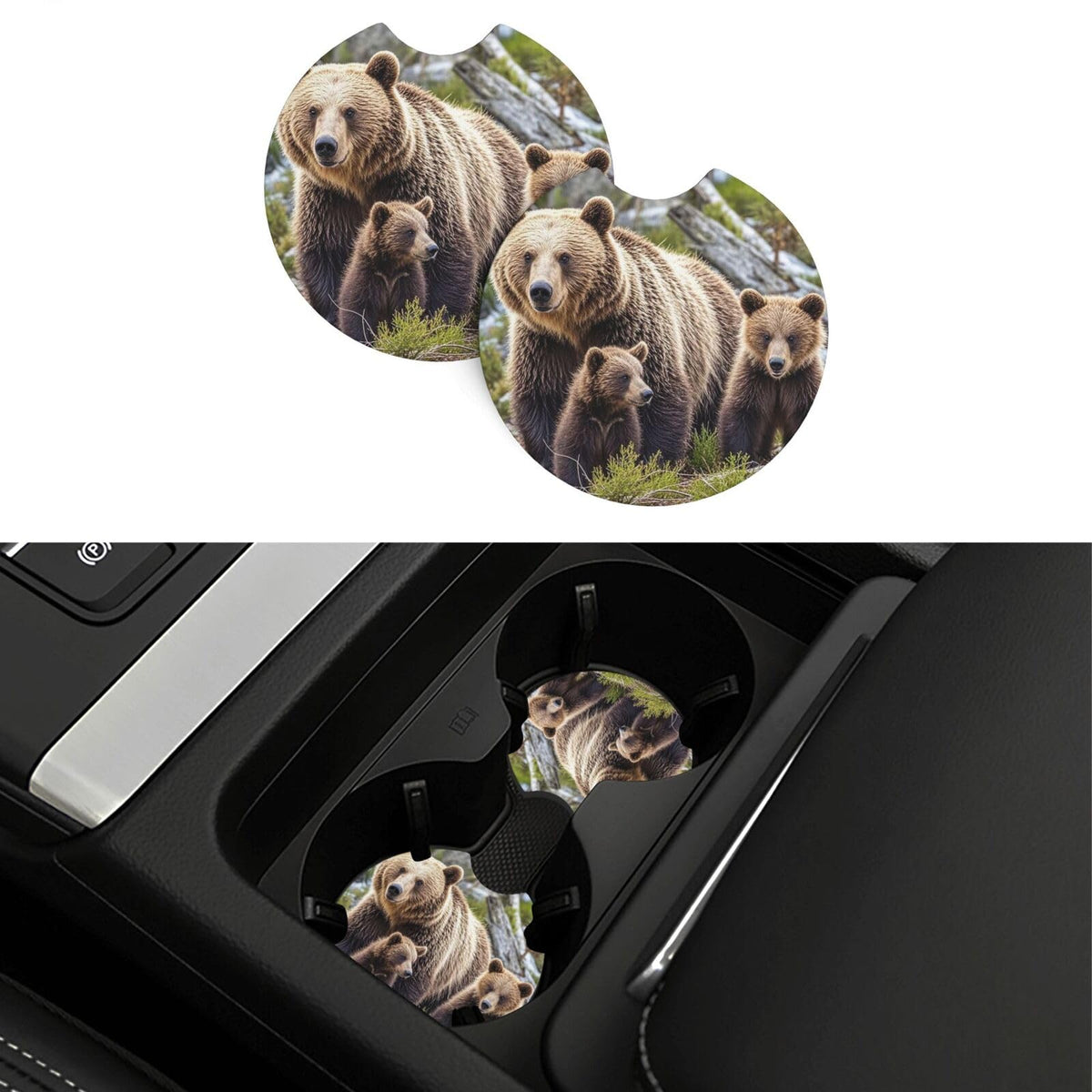 Black Drink Coasters with Metal Holder Set of 2 J66572
