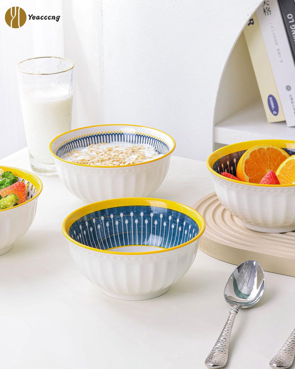 Bohemian Ceramic Bowls Set of 4 P7502